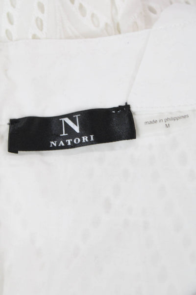 Natori Womens Slip Sundress White Square Neck Sleeveless Cotton Zip Size M