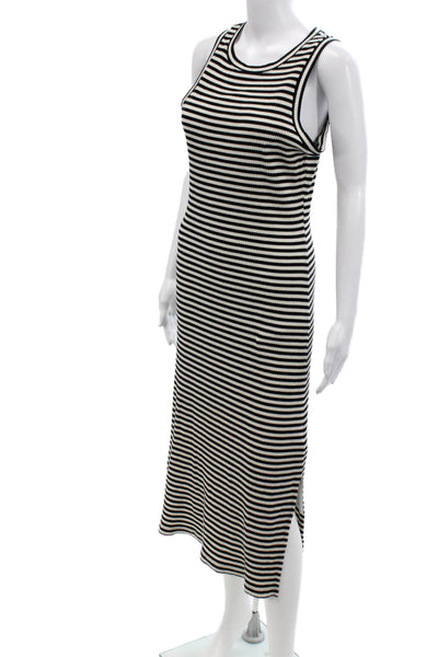 Rails Women Black Striped Sleeveless Tank Sweater Dress Full-Length Size M
