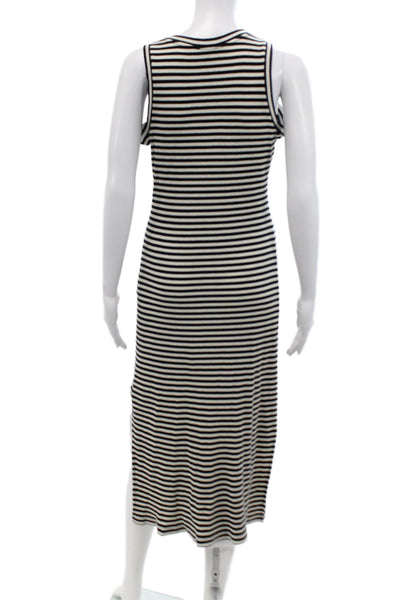Rails Women Black Striped Sleeveless Tank Sweater Dress Full-Length Size M