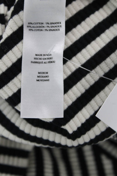 Rails Women Black Striped Sleeveless Tank Sweater Dress Full-Length Size M
