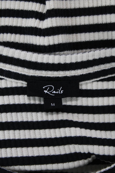 Rails Women Black Striped Sleeveless Tank Sweater Dress Full-Length Size M