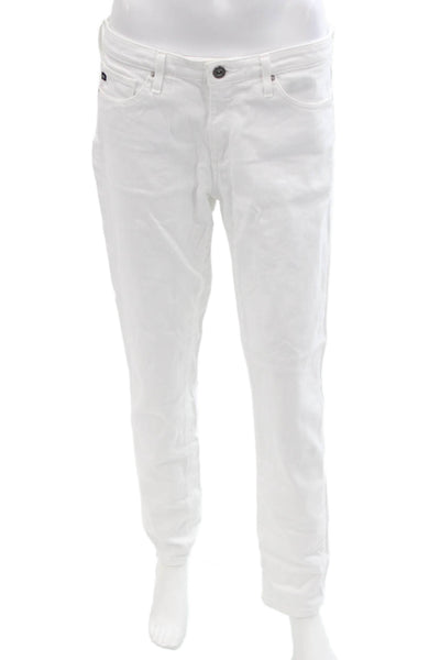 Adriano Goldschmied Mens Straight High Rise Jeans White Button Size 29