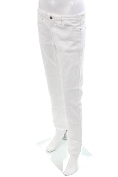 Adriano Goldschmied Mens Straight High Rise Jeans White Button Size 29