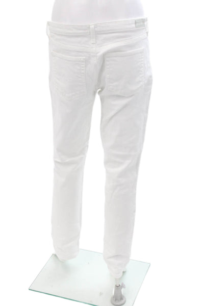 Adriano Goldschmied Mens Straight High Rise Jeans White Button Size 29