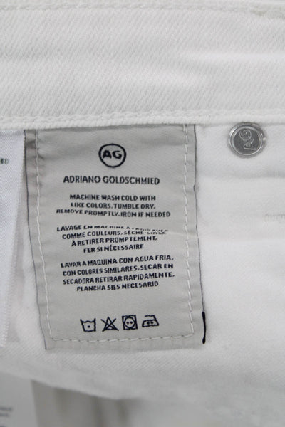 Adriano Goldschmied Mens Straight High Rise Jeans White Button Size 29