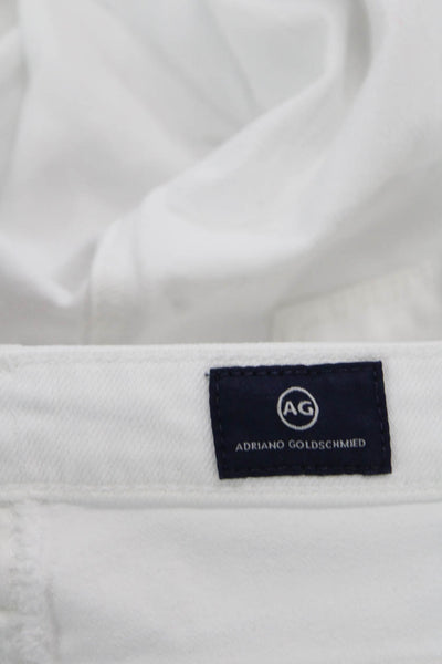 Adriano Goldschmied Mens Straight High Rise Jeans White Button Size 29