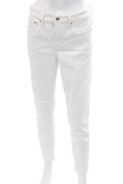 J Crew Women White Skinny Ankle High Rise Jeans Size 29