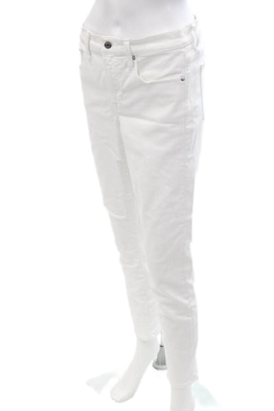 J Crew Women White Skinny Ankle High Rise Jeans Size 29
