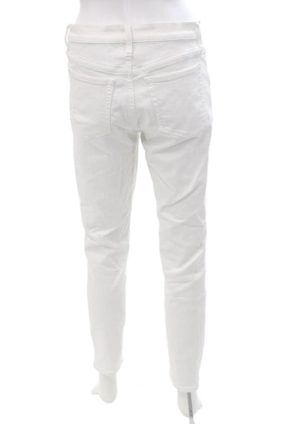 J Crew Women White Skinny Ankle High Rise Jeans Size 29