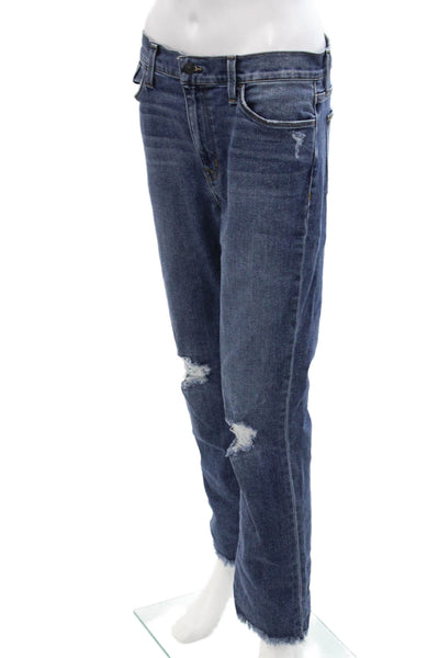 Hudson Women Cropped Straight Jeans Dark Blue High Rise Size 29