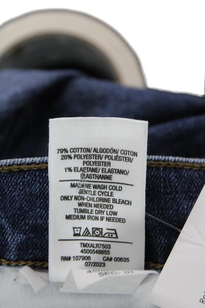 Hudson Women Cropped Straight Jeans Dark Blue High Rise Size 29