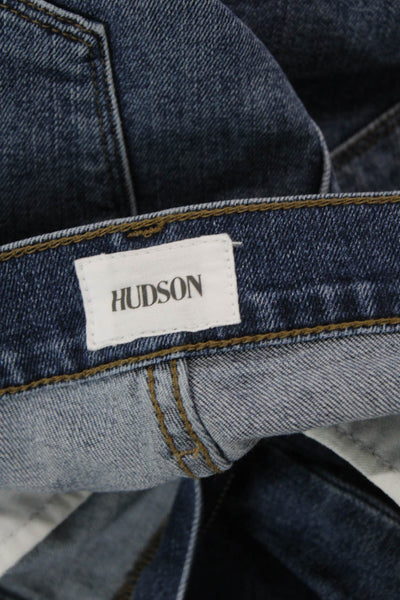 Hudson Women Cropped Straight Jeans Dark Blue High Rise Size 29