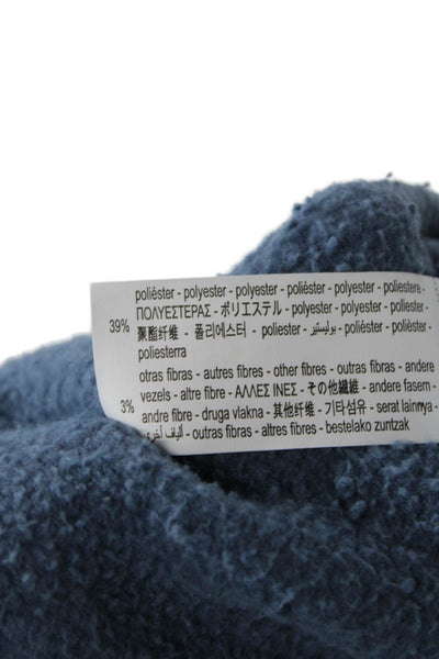 Zara Mens Pullover Hoodie Blue Cotton Drawstring Solid Size L