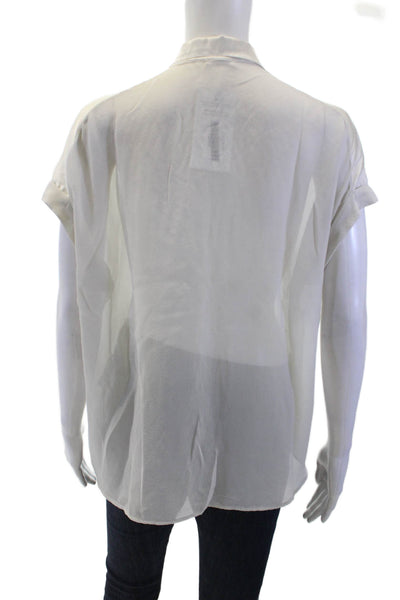 Transit Par Such Women Collared Sleeveless Button-Up Silk Blouse Size 3