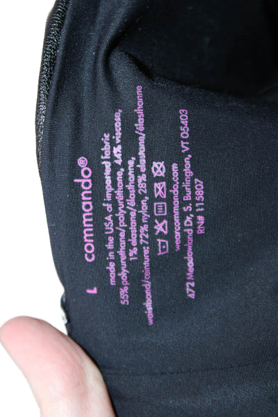 Commando Women Cropped Capri Pants Black Biker Size L