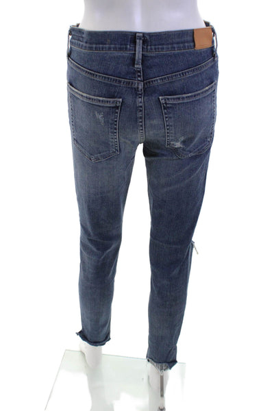Citizens of Humanity Women Ankle Skinny Jeans Dark Blue Mid Rise Button Size 29