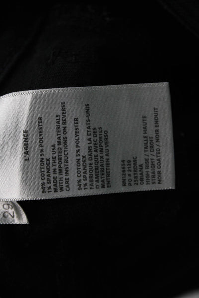 L'Agence Unisex Black High Rise Pants Button Fly Size 29