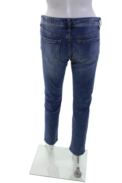 Pilcro Letterpress Anthropologie Womens Ankle Cropped Jeans Dark Blue Size 25