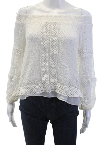 Ramy Brook Women White Bohemian Long Sleeve Blouse Size S