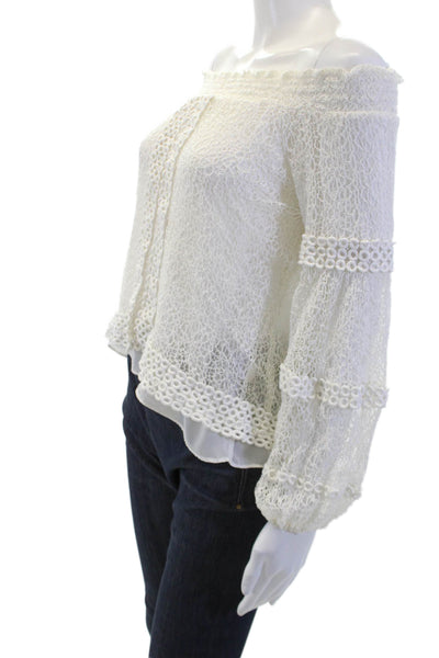 Ramy Brook Women White Bohemian Long Sleeve Blouse Size S