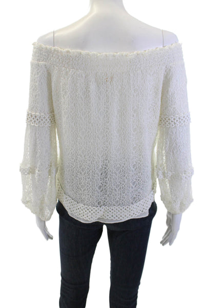 Ramy Brook Women White Bohemian Long Sleeve Blouse Size S