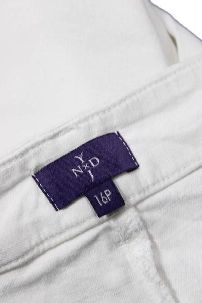 NYDJ Women White Linen-Blend Pants Petite Size 16P