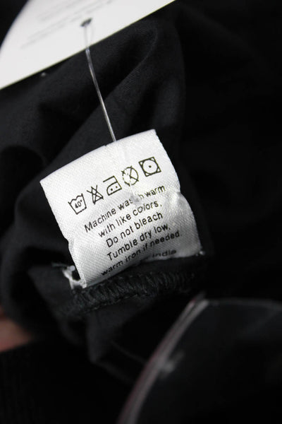 Mille Resort & Travel Women Shirt Dress Black Collared Cotton Size L