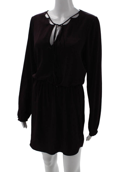 Rory Beca Women Blouson Mini Dress Black Long Sleeve Drawstring Size S