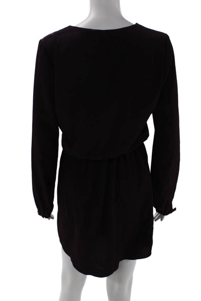 Rory Beca Women Blouson Mini Dress Black Long Sleeve Drawstring Size S