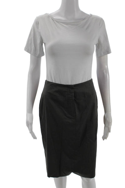 Rene Lezard, Womens Straight Pencil Skirt Dark Gray Viscose Knee Size 36