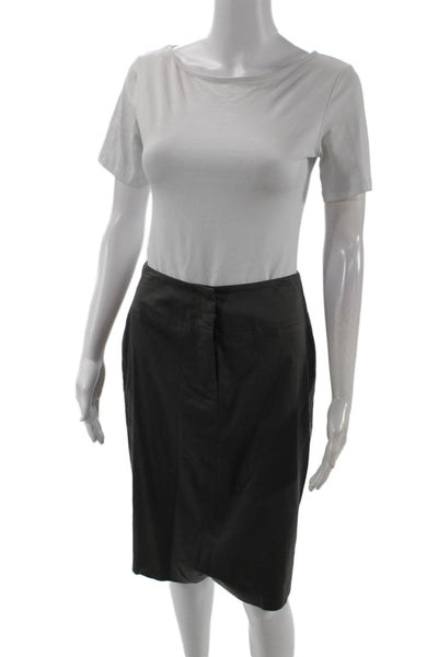 Rene Lezard, Womens Straight Pencil Skirt Dark Gray Viscose Knee Size 36