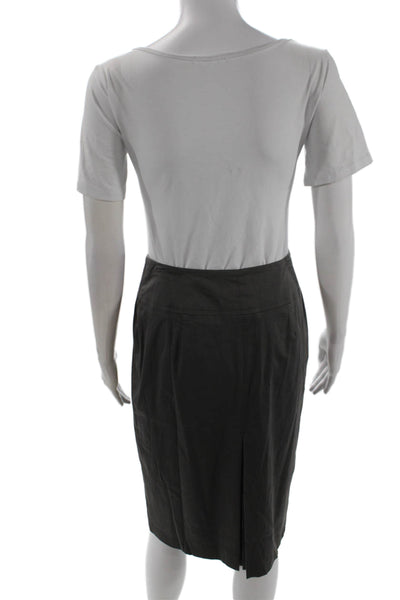 Rene Lezard, Womens Straight Pencil Skirt Dark Gray Viscose Knee Size 36