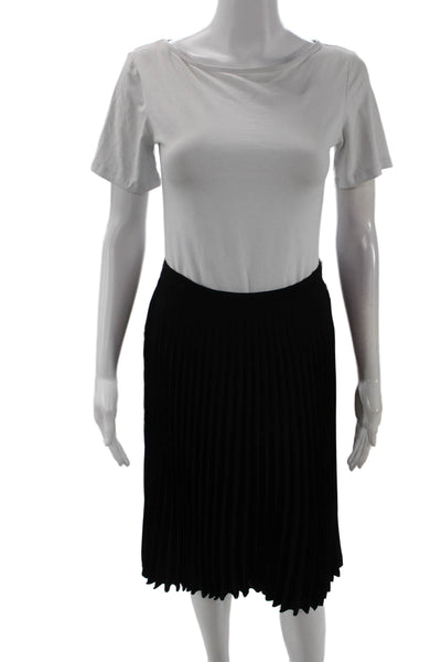 Piazza Sempione Women Pleated Knee-Length Black Skirt Size 42