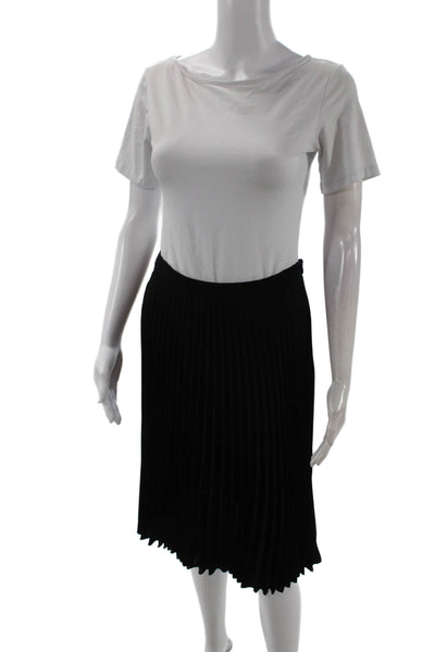 Piazza Sempione Women Pleated Knee-Length Black Skirt Size 42
