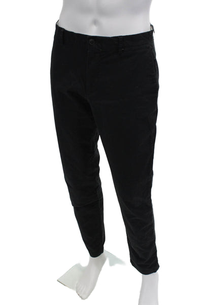 Club Monaco Mens Chino Cropped Pants Black Button Size 32