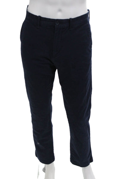 J Crew Men Dark Blue Cropped Chino Pants Button Closure Size 32