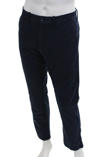 J Crew Men Dark Blue Cropped Chino Pants Button Closure Size 32
