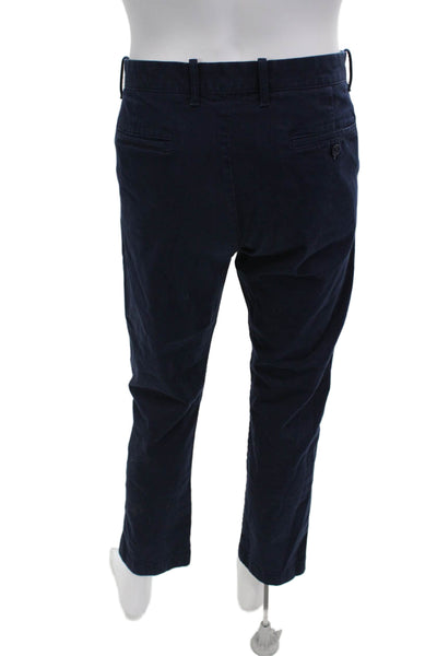 J Crew Men Dark Blue Cropped Chino Pants Button Closure Size 32