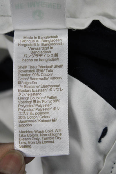J Crew Men Dark Blue Cropped Chino Pants Button Closure Size 32