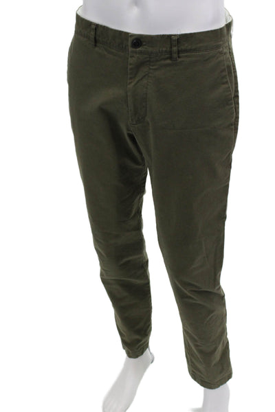 Club Monaco Mens Chinos Green Button Fly Size 32