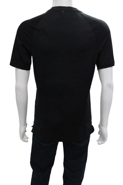 Nike Mens Black Geometric Sports Short Sleeve T-Shirt Size M