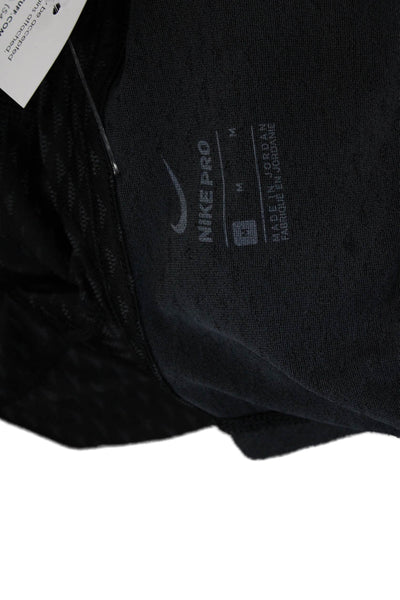 Nike Mens Black Geometric Sports Short Sleeve T-Shirt Size M