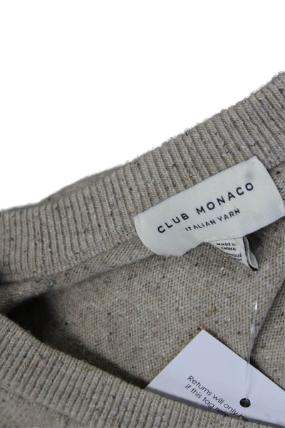 Club Monaco Mens Pullover Sweater Beige Acrylic Blend Size M