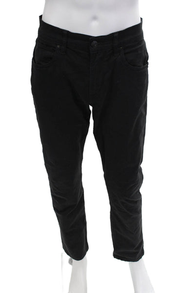Hudson Men Pants Black Button Solid 55% Cotton Modal Elastane Size 30