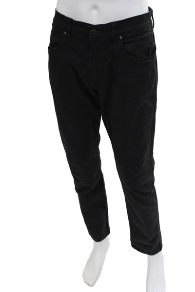 Hudson Men Pants Black Button Solid 55% Cotton Modal Elastane Size 30