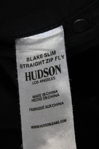 Hudson Men Pants Black Button Solid 55% Cotton Modal Elastane Size 30