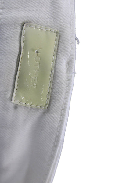 Mother Womens Ankle Skinny Jeans White High Rise Button Size 26
