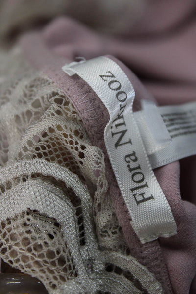 Flora Nikrooz Womens Lace Trim V Neck Camisole Pajama Tank Top Pink Size Small