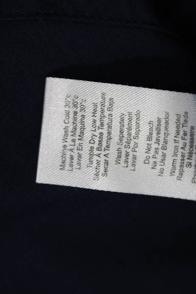 Sundry Women Tunic Blouse Dark Blue 100% Cotton Long Sleeve Tie Size 2
