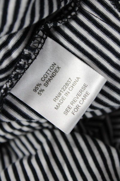 Neiman Marcus Women Jersey Tunic V-Neck Striped Black 3/4 Sleeve Size M